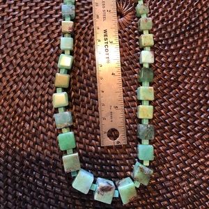 Chrysoprase and turquoise bead necklace